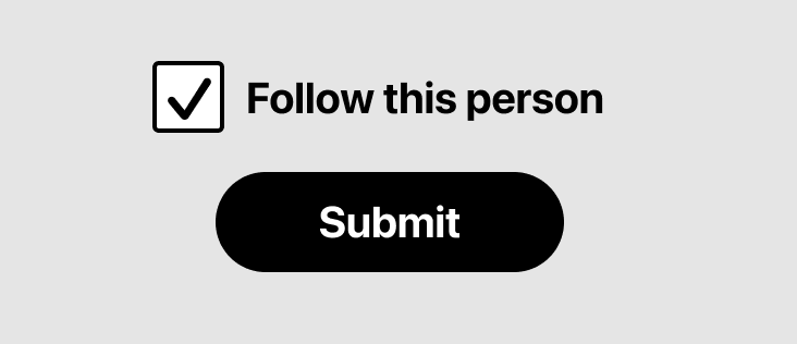 A checkbox and a button separately